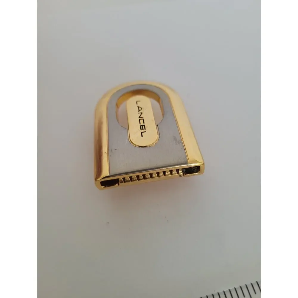 Lancel Paris‎ Vintage Belt Buckle Replacement Gold Silver Tone Slim 1
